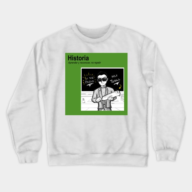 history lessons by lebeau ecopop mexican book meme Crewneck Sweatshirt by jorge_lebeau